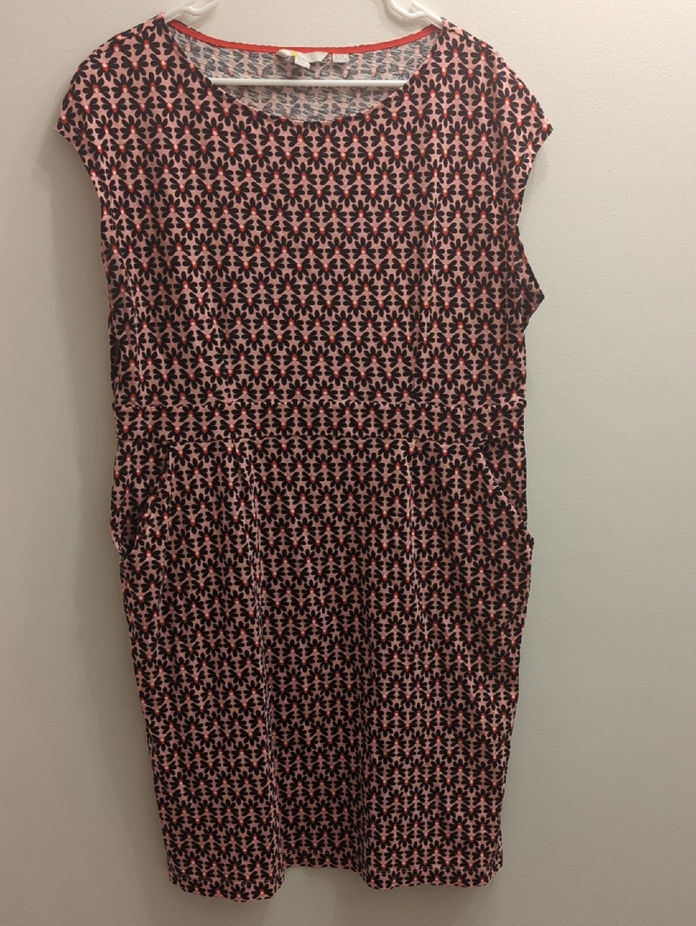 2/$40 - Boden Pink & Black Geometric Print Dress (US 20/22)